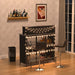 GDLF Home Bar Unit Mini Bar Liquor Bar Table with Storage and Footrest for Home Kitchen Pub (Grey) - The Beer Connoisseur® Store