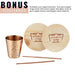 [Gift Set] Advanced Mixology Moscow Mule Mugs Set of 2 (16oz) | 100% Copper Mugs Set w/ 2 Straws, 2 Wooden Coasters & 1 Shot Glass | Tarnish-Resistant Food Grade Lacquer Coat - The Beer Connoisseur® Store