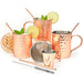 [Gift Set] Advanced Mixology Moscow Mule Mugs Set of 4 (16 oz.) | Stainless Steel Lined Copper Mugs w/ 4 Artisan Hand Crafted Wooden Coasters, 4 Straws, Shot Glass and Cleaning Brush - The Beer Connoisseur® Store