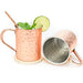 [Gift Set] Advanced Mixology Moscow Mule Mugs Set of 4 (16 oz.) | Stainless Steel Lined Copper Mugs w/ 4 Artisan Hand Crafted Wooden Coasters, 4 Straws, Shot Glass and Cleaning Brush - The Beer Connoisseur® Store