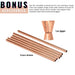 [Gift Set] Kitchen Science Moscow Mule Mugs, Stainless Steel Lined Copper Moscow Mule Cups Set of 6 (18oz) w/ Straws, Jigger, Spoon & Brush | Tarnish-Resistant Stainless Steel Interior - The Beer Connoisseur® Store