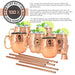 [Gift Set] Kitchen Science Moscow Mule Mugs, Stainless Steel Lined Copper Moscow Mule Cups Set of 6 (18oz) w/ Straws, Jigger, Spoon & Brush | Tarnish-Resistant Stainless Steel Interior - The Beer Connoisseur® Store
