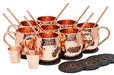 [Gift Set] Mule Science Moscow Mule Mugs Set of 8 (16oz) | Solid Barrel 100% Copper Mugs Set w/ 8 Straws, 8 Coasters & 1 Shot Glass | Handcrafted Tarnish-Resistant Food Grade Lacquer Coat - The Beer Connoisseur® Store