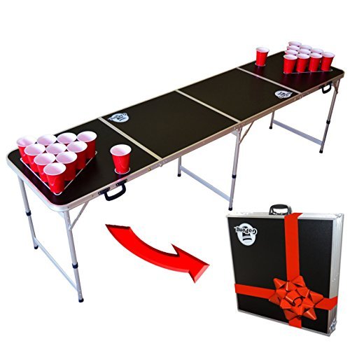 GoPong 8-Foot Portable Folding Beer Pong / Flip Cup Table (6 Balls Included) - The Beer Connoisseur® Store