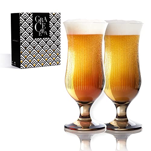 Grace Era Beer Glass Set Cocktail Classic Belgian Beer Glasses, Set of 2 - 15oz - The Beer Connoisseur® Store