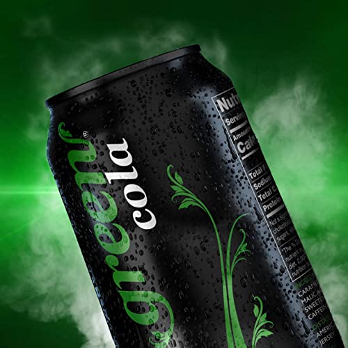Green Cola - Sugar Free, Zero Calories, Naturally Sweetened with 100% Stevia Leaf Extract, Carbonated Soda, 100% Cola Taste, 12 Fl Oz each can - Pack of 8 - The Beer Connoisseur® Store