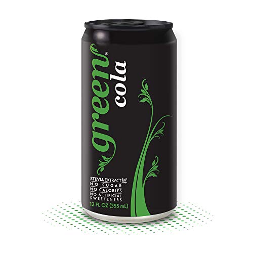 Green Cola - Sugar Free, Zero Calories, Naturally Sweetened with 100% Stevia Leaf Extract, Carbonated Soda, 100% Cola Taste, 12 Fl Oz each can - Pack of 8 - The Beer Connoisseur® Store