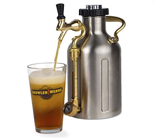 GrowlerWerks uKeg Carbonated Growler-Great Gift for Beer Lovers, 64 oz, Stainless Steel - The Beer Connoisseur® Store