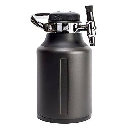 GrowlerWerks uKeg Go Carbonated Growler Beer Gift and Craft Beverage Dispenser for Beer, Soda, Cider, Kombucha and Cocktails, Amazing Gift for Beer Lovers,64 oz, Tungsten - The Beer Connoisseur® Store
