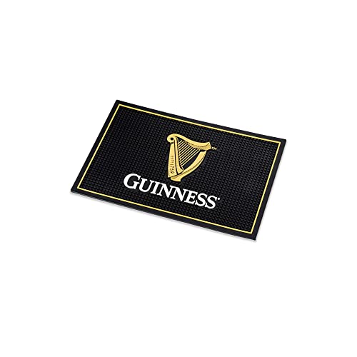 Guinness Bar and Spill Mat for Countertops | Irish Rubber Bar Mat for Drips with Guinness Harp Logo | Professional Bar Service Mat with Guinness Beer, 18 x 12” Compatible - The Beer Connoisseur® Store