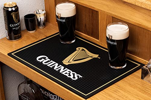Guinness Bar and Spill Mat for Countertops | Irish Rubber Bar Mat for Drips with Guinness Harp Logo | Professional Bar Service Mat with Guinness Beer, 18 x 12” Compatible - The Beer Connoisseur® Store