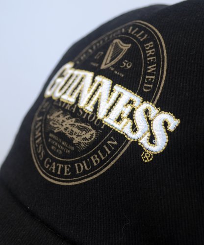 Guinness Baseball Cap with Extra Stout Bottle Label Print and Bottle Opener on Peak, Black Colour (One Size)… - The Beer Connoisseur® Store
