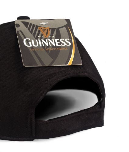 Guinness Baseball Cap with Extra Stout Bottle Label Print and Bottle Opener on Peak, Black Colour (One Size)… - The Beer Connoisseur® Store
