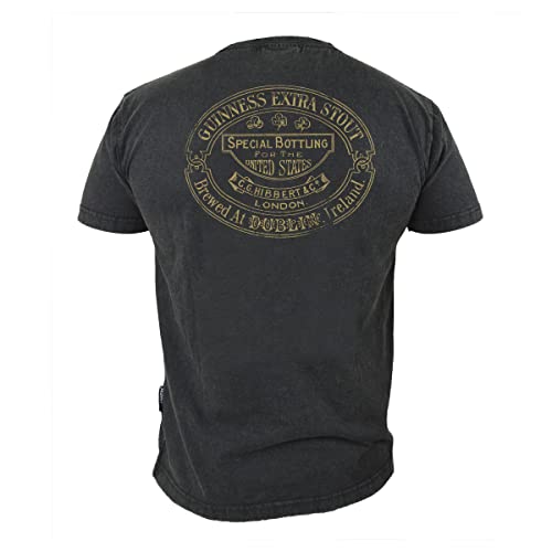 Guinness Distressed Trademark Label T-Shirt, X-Large, Black - The Beer Connoisseur® Store