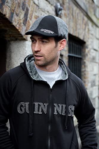 Guinness Grey and Black Panelled Ivy Cap with Embroidered Shamrock Logo (Large) - The Beer Connoisseur® Store