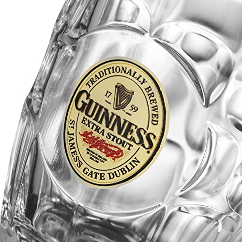 Guinness Hobnail Tankard - Classic Glass Beer Mug with Handle - The Beer Connoisseur® Store