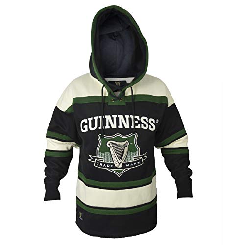 Guinness Hooded Ice Hockey Jerseys for Men | Soft-Cotton Irish Hockey Jersey | Perfect Hockey Hoodie for Everyday wear Green - The Beer Connoisseur® Store