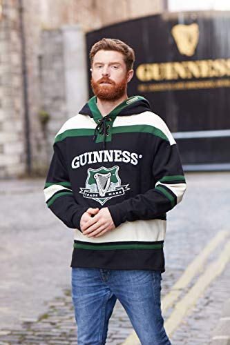 Guinness Hooded Ice Hockey Jerseys for Men | Soft-Cotton Irish Hockey Jersey | Perfect Hockey Hoodie for Everyday wear Green - The Beer Connoisseur® Store