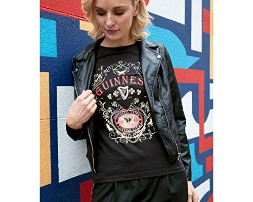 Guinness Ladies T-Shirt with Butterfly & Extra Foreign Stout Print (XLarge) - The Beer Connoisseur® Store