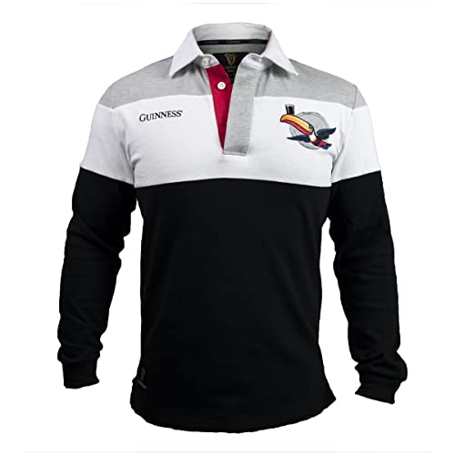 Guinness Long Sleeve Irish Rugby Jersey for Men | Mens Polo Style Rugby Shirt Jerseys Beer Sweatshirt - The Beer Connoisseur® Store