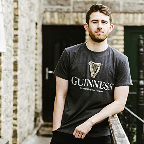Guinness Navy Distressed Harp Logo Tee, X-Large - The Beer Connoisseur® Store