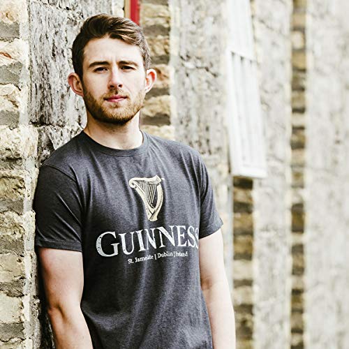 Guinness Navy Distressed Harp Logo Tee, X-Large - The Beer Connoisseur® Store