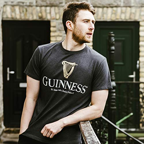 Guinness Navy Distressed Harp Logo Tee, X-Large - The Beer Connoisseur® Store