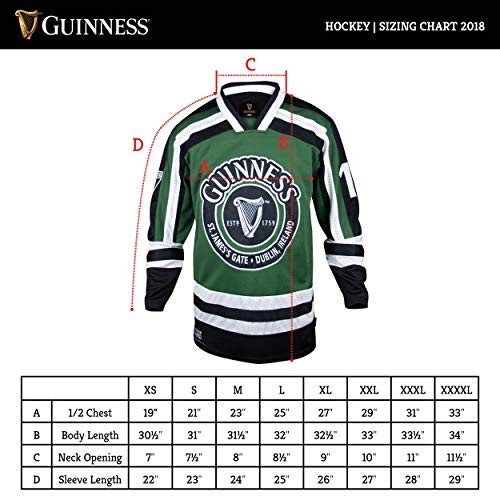 Guinness Official Merchandise Guinness Hockey Jersey Embroidered Polyester Athletic Shirt Branded Hockey Jersey - The Beer Connoisseur® Store
