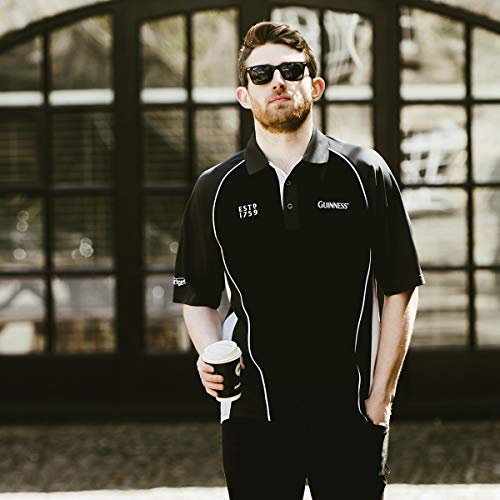 Guinness Official Merchandise Guinness Performance Signature Golf Shirt Polyester Paneled Sport Polo Shirt Black - The Beer Connoisseur® Store