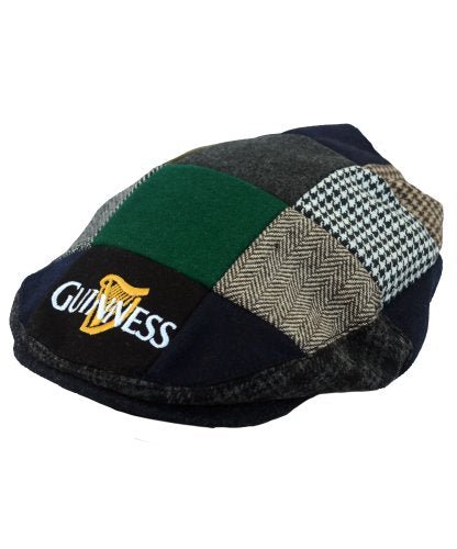 Guinness Patch Tweed Flat Cap - Unisex, Black, Medium - The Beer Connoisseur® Store
