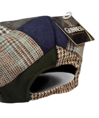 Guinness Patch Tweed Flat Cap - Unisex, Black, Medium - The Beer Connoisseur® Store