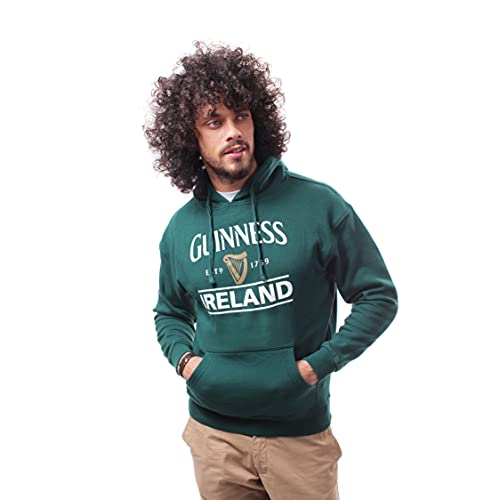 Guinness Pullover Hoodie With Guinness Logo & Ireland Print, Forest Green Colour, XX-Large - The Beer Connoisseur® Store