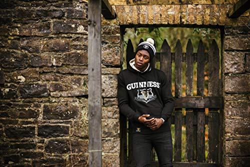 Guinness Signature Black Hooded Sweatshirt | Guinness Official Merchandise Cotton/Polyester Blend Comfortable Hoodie - The Beer Connoisseur® Store