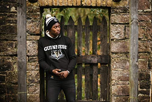 Guinness Signature Black Hooded Sweatshirt | Guinness Official Merchandise Cotton/Polyester Blend Comfortable Hoodie - The Beer Connoisseur® Store