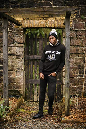 Guinness Signature Black Hooded Sweatshirt | Guinness Official Merchandise Cotton/Polyester Blend Comfortable Hoodie - The Beer Connoisseur® Store