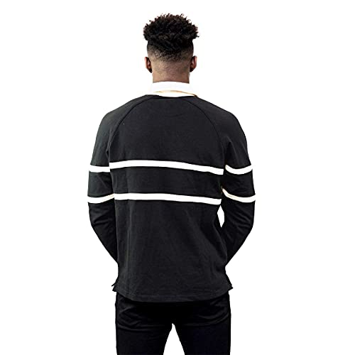 Guinness Traditional Black and Cream Longsleeve Rugby Jersey, Official Guinness Merchandise - The Beer Connoisseur® Store