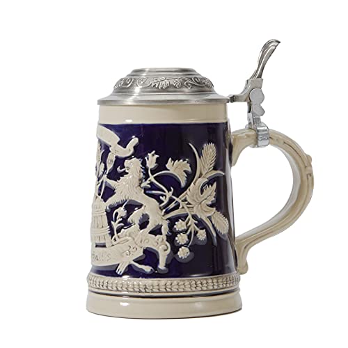 HAUCOZE Beer Stein Mug German Bavarian Drinking Stanley Drinking Mug with Lid for Man 0.6Liter - The Beer Connoisseur® Store