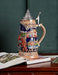 HAUCOZE Beer Stein Mug German Munich Bavarian Stanley Viking Tankard with Petwer Lid Birthday Gifts 1.0Liter - The Beer Connoisseur® Store