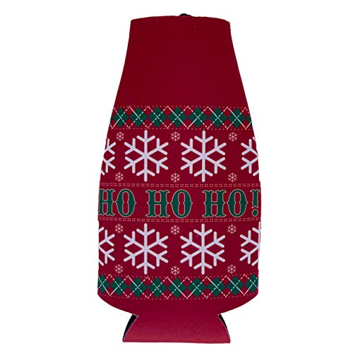 Ho Ho Ho Pattern Christmas Sweater Beer Bottle Coolie - The Beer Connoisseur® Store