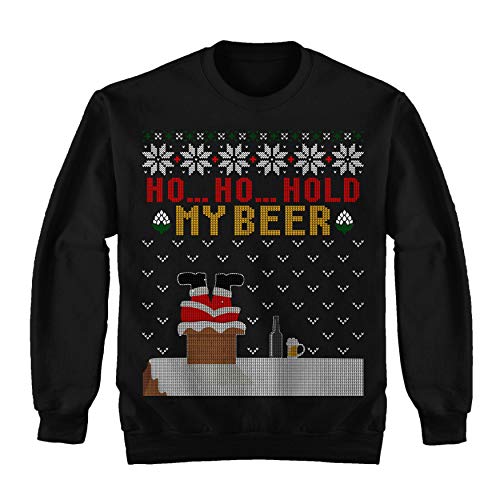 Ho Ho Hold My Beer Santa Christmas Ugly Sweater Shirt - Noel Merry Xmas Sweatshirt - The Beer Connoisseur® Store