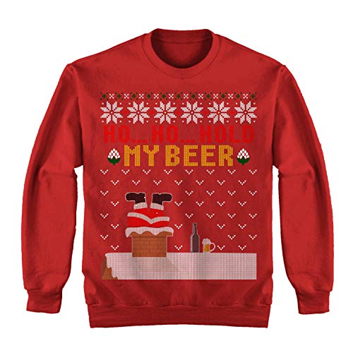 Ho Ho Hold My Beer Santa Christmas Ugly Sweater Shirt - Noel Merry Xmas Sweatshirt - The Beer Connoisseur® Store