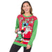 Holiday Cheers! Santa with Beer Holder Socks Adult Ugly Christmas Sweater (Large) Red - The Beer Connoisseur® Store