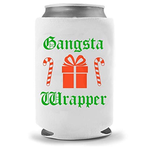 Holiday Stocking Stuffer Beer Can Cooler | Santa Nutcracker Holidays Christmas Gift | Funny Novelty Coolie Huggie | Beverage Holder | Beer Gifts | Quality Neoprene (Gansta Wrapper) - The Beer Connoisseur® Store