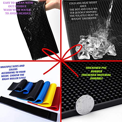 IMIYOKU Bar Mat Set of 3 Rubber Bar Service Spill Mat for Cocktail Bartender Coffee Bar or Countertop Mats Glass Drying Mat (Black, 18" x 12"+23" x 3"+12" x 6") - The Beer Connoisseur® Store