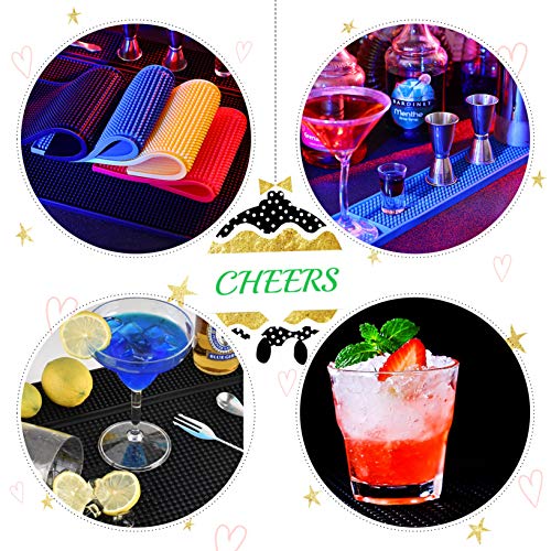 IMIYOKU Bar Mat Set of 3 Rubber Bar Service Spill Mat for Cocktail Bartender Coffee Bar or Countertop Mats Glass Drying Mat (Black, 18" x 12"+23" x 3"+12" x 6") - The Beer Connoisseur® Store