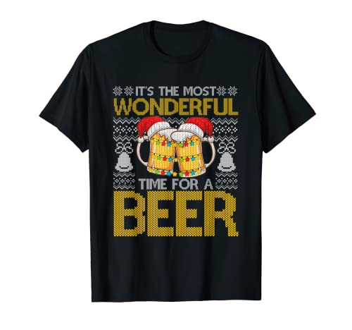 It's The Most Wonderful Time For A Beer Christmas Santa Hat T-Shirt - The Beer Connoisseur® Store