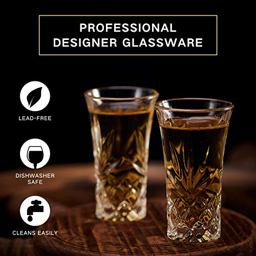 JAIEF Tequila Glasses Heavy Base Shot Glass Cordial Glasses 2 OZ (Set of 6) - The Beer Connoisseur® Store