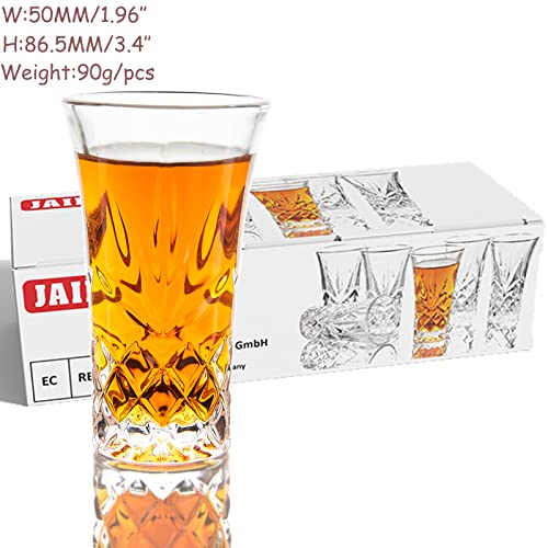 JAIEF Tequila Glasses Heavy Base Shot Glass Cordial Glasses 2 OZ (Set of 6) - The Beer Connoisseur® Store
