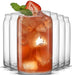 JoyJolt Drinking Glass Cups Set of 6 - 16oz Beer Can Glasses. Clear Soda Can Shaped Glass Cups, Cute Iced Coffee Cup Tumblers, Cold Drink Glassware, Unique Water, Tea, Cocktail Glass Set - The Beer Connoisseur® Store
