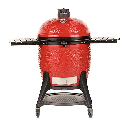 Kamado Joe KJ15041021 Big Joe III 24-inch Charcoal Grill with Cart and Side Shelves, Blaze Red - The Beer Connoisseur® Store